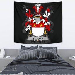Irish St.John Coat of Arms Family Crest Ireland Tapestry Irish Tapestry