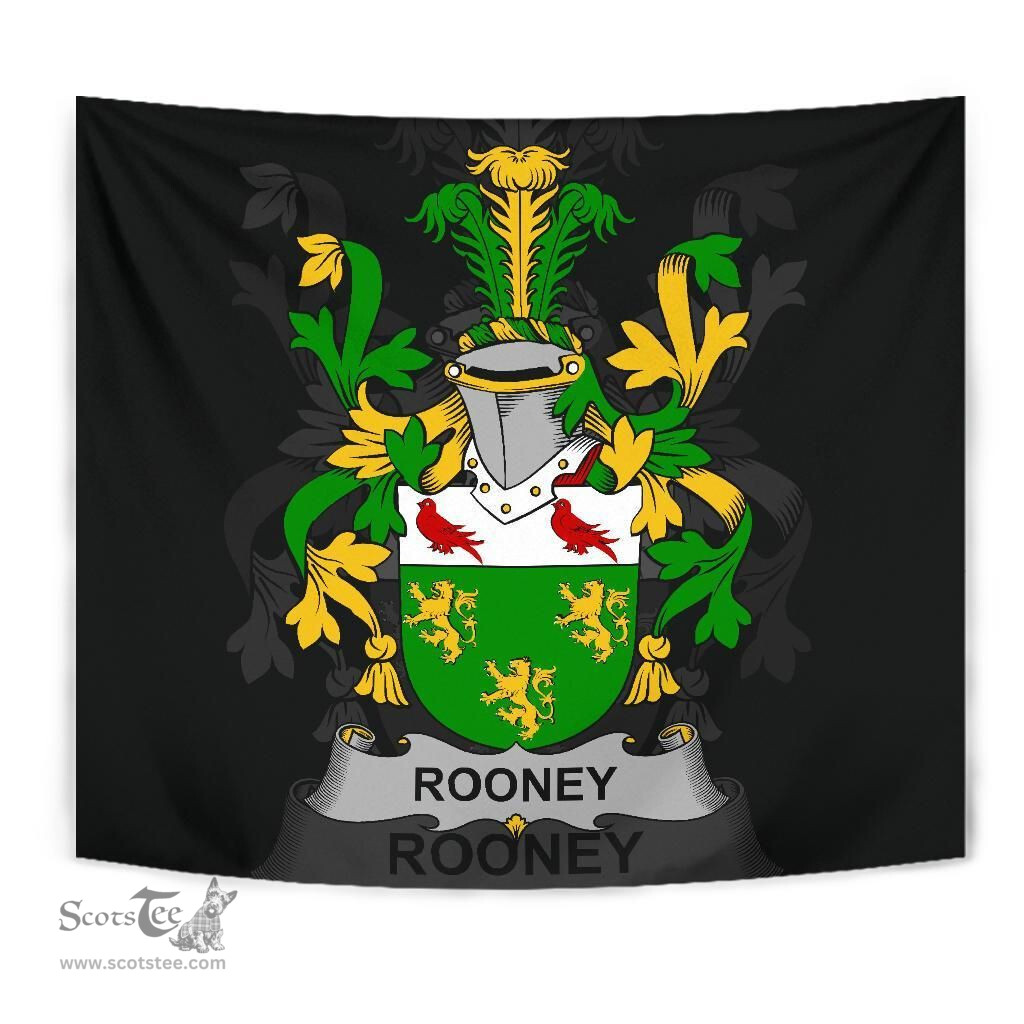 Irish Rooney or  O'Rooney Coat of Arms Family Crest Ireland Tapestry Irish Tapestry