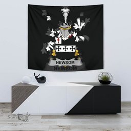 Irish Newsom or Newsam Coat of Arms Family Crest Ireland Tapestry Irish Tapestry