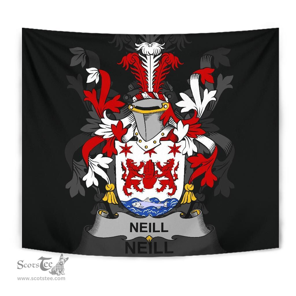 Irish Neill or O'Neill Coat of Arms Family Crest Ireland Tapestry Irish Tapestry