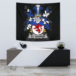 Irish St. George Coat of Arms Family Crest Ireland Tapestry Irish Tapestry