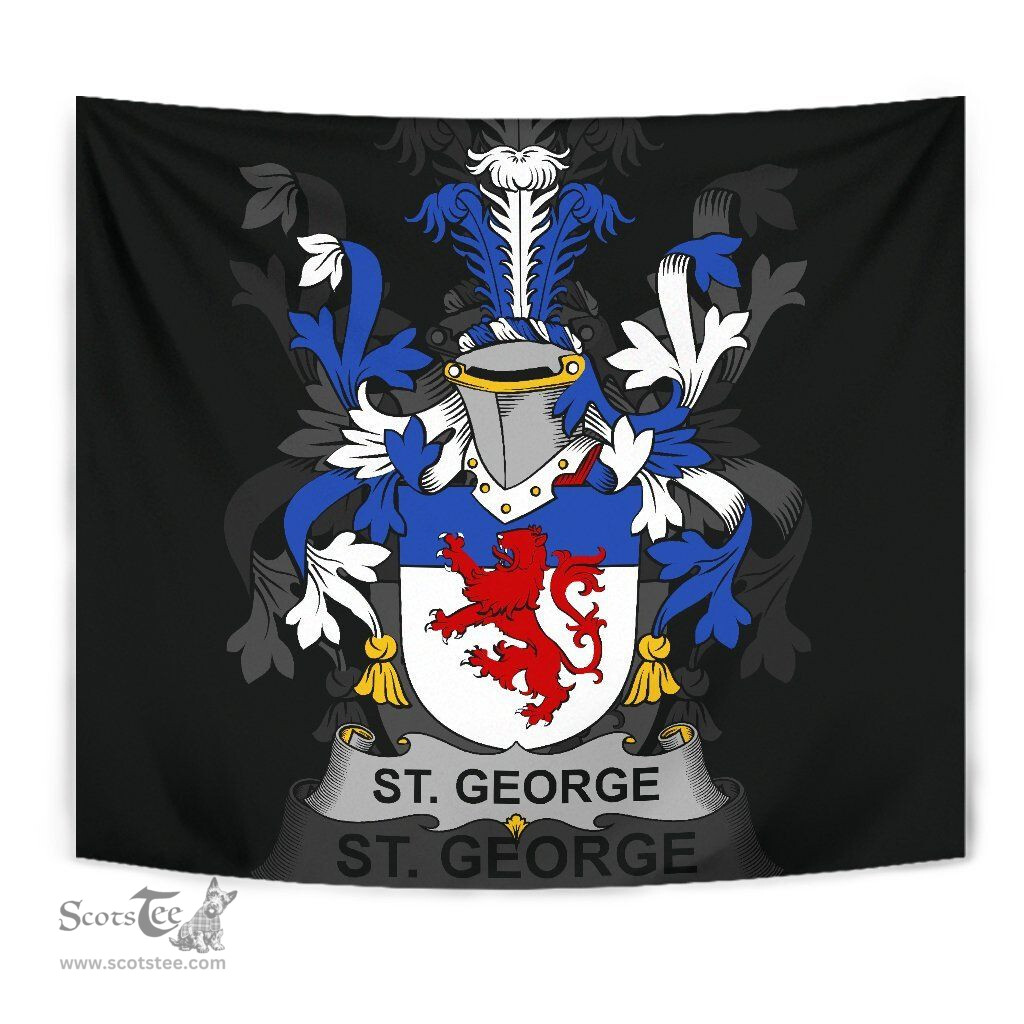 Irish St. George Coat of Arms Family Crest Ireland Tapestry Irish Tapestry