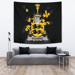 Irish Rourke or O'Rourke Coat of Arms Family Crest Ireland Tapestry Irish Tapestry