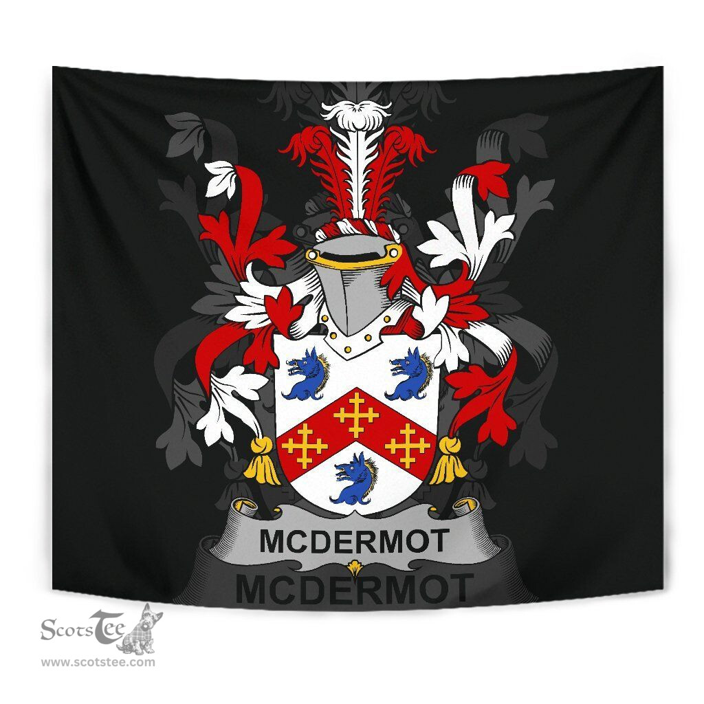 Irish McDermot Coat of Arms Family Crest Ireland Tapestry Irish Tapestry