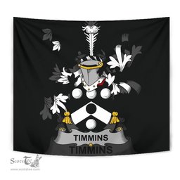 Irish Timmins Coat of Arms Family Crest Ireland Tapestry Irish Tapestry