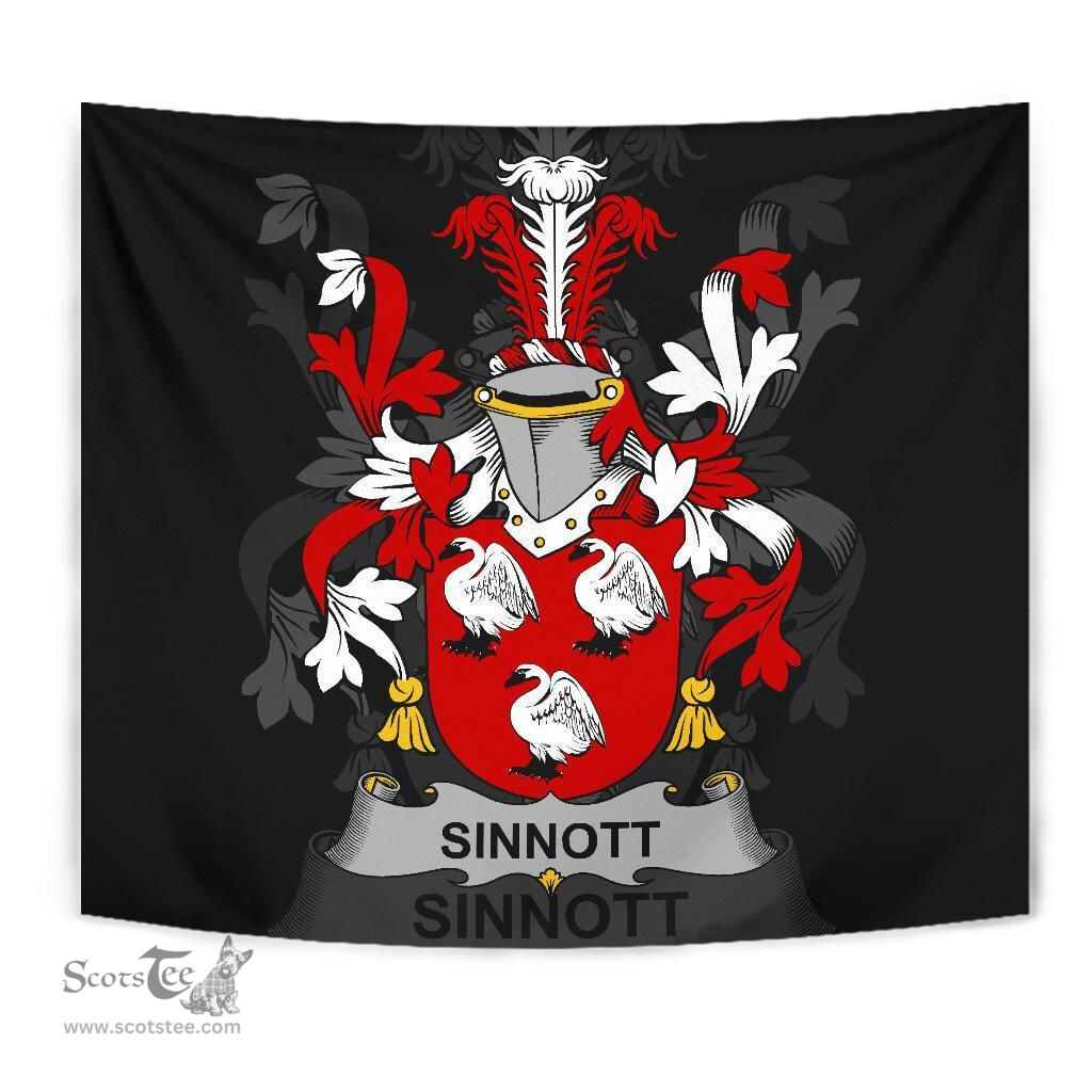 Irish Sinnott or Synnott Coat of Arms Family Crest Ireland Tapestry Irish Tapestry