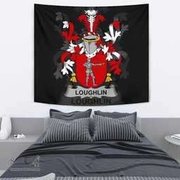 Irish Loughlin or O'Loughlin Coat of Arms Family Crest Ireland Tapestry Irish Tapestry