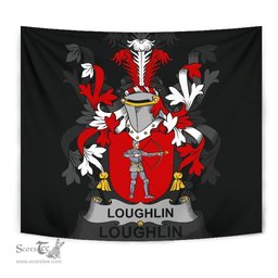 Irish Loughlin or O'Loughlin Coat of Arms Family Crest Ireland Tapestry Irish Tapestry
