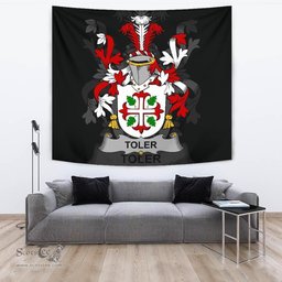 Irish Toler or Toller Coat of Arms Family Crest Ireland Tapestry Irish Tapestry