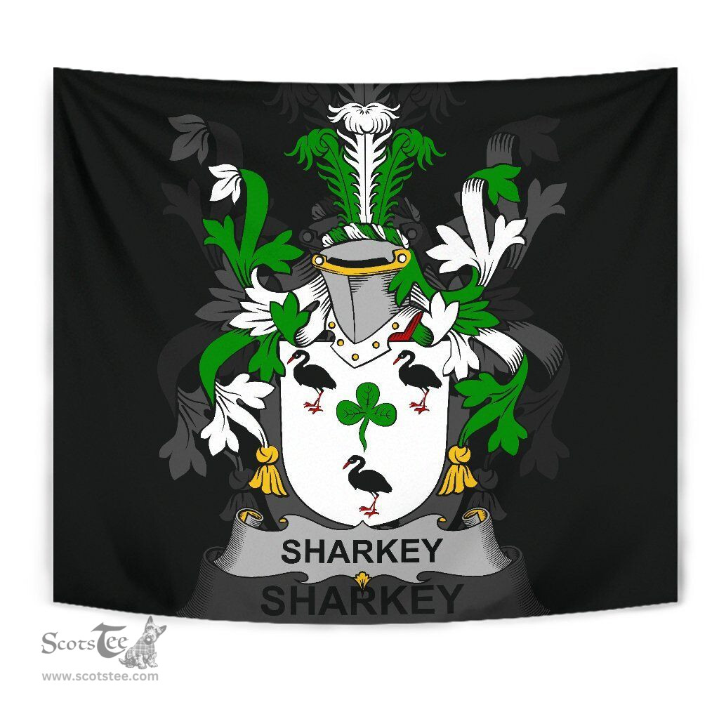 Irish Sharkey or O'Sharkey Coat of Arms Family Crest Ireland Tapestry Irish Tapestry