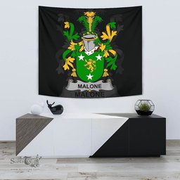 Irish Malone or O'Malone Coat of Arms Family Crest Ireland Tapestry Irish Tapestry