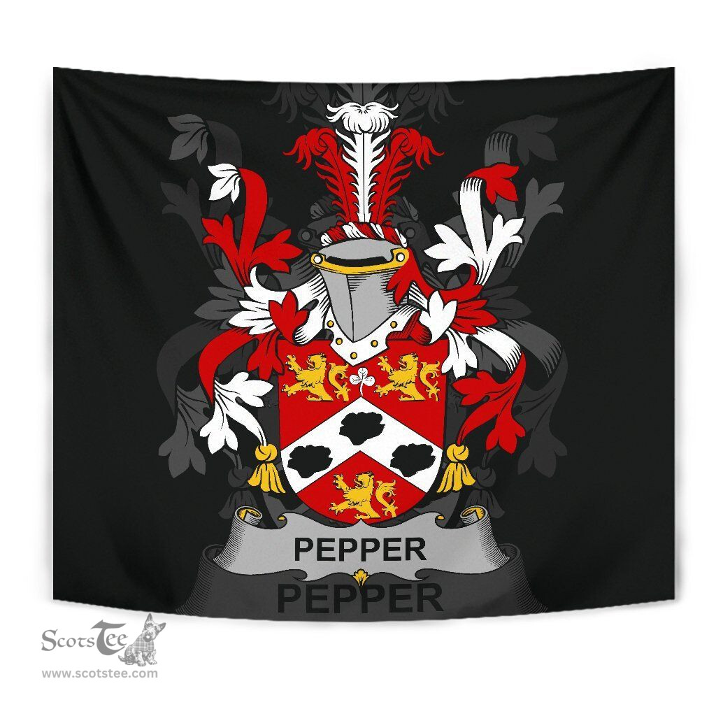 Irish Pepper Coat of Arms Family Crest Ireland Tapestry Irish Tapestry