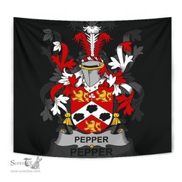 Irish Pepper Coat of Arms Family Crest Ireland Tapestry Irish Tapestry