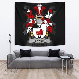 Irish Tennent Coat of Arms Family Crest Ireland Tapestry Irish Tapestry