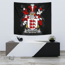 Irish McInerney Coat of Arms Family Crest Ireland Tapestry Irish Tapestry