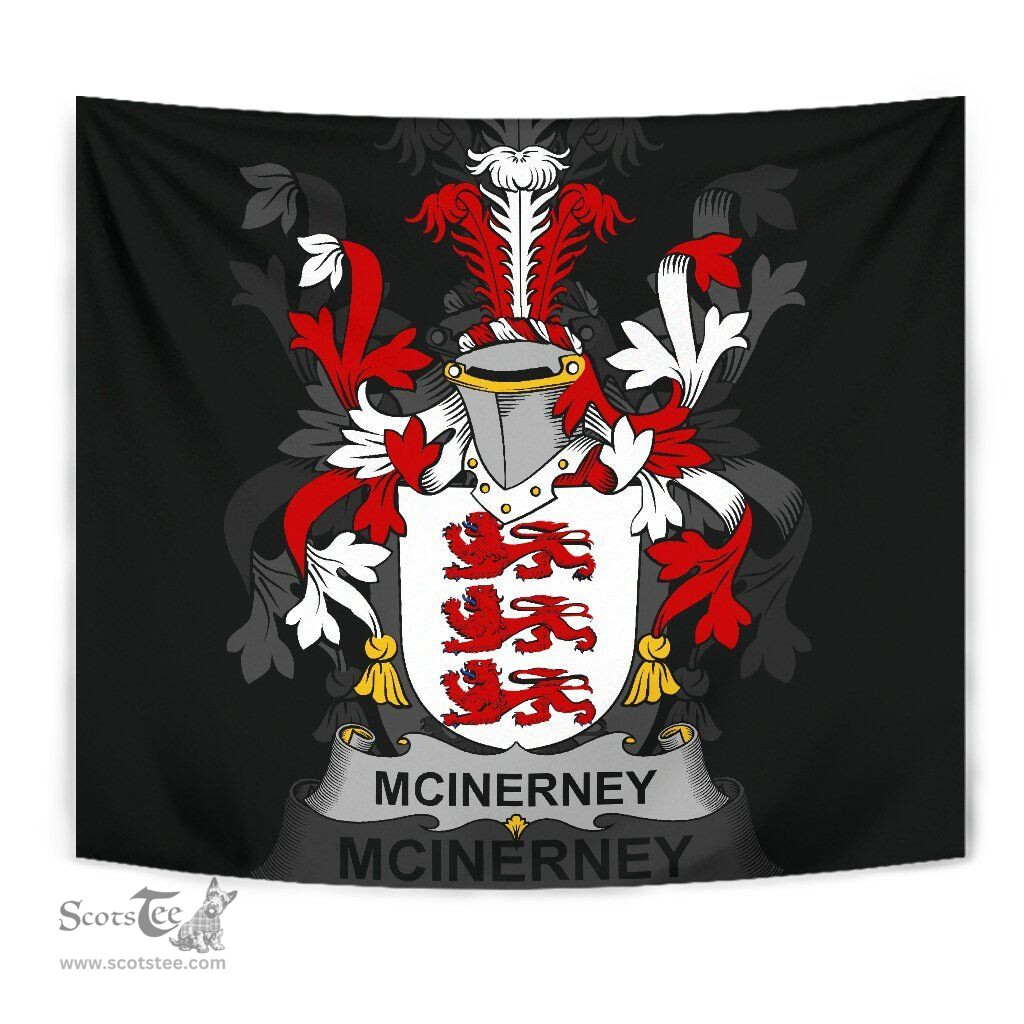 Irish McInerney Coat of Arms Family Crest Ireland Tapestry Irish Tapestry