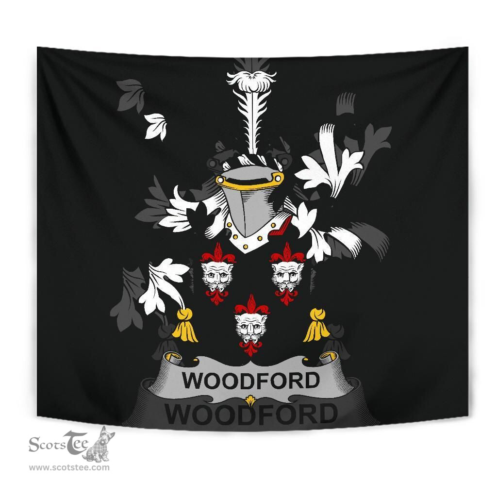 Irish Woodford Coat of Arms Family Crest Ireland Tapestry Irish Tapestry