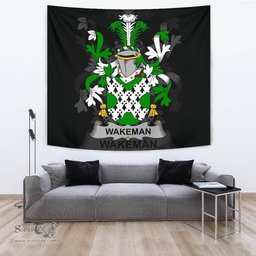 Irish Wakeman Coat of Arms Family Crest Ireland Tapestry Irish Tapestry