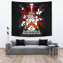 Irish Wolverston Coat of Arms Family Crest Ireland Tapestry Irish Tapestry