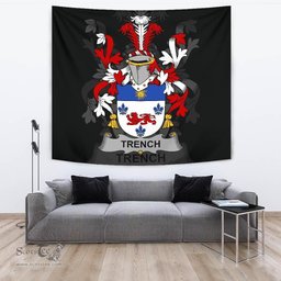 Irish Trench Coat of Arms Family Crest Ireland Tapestry Irish Tapestry
