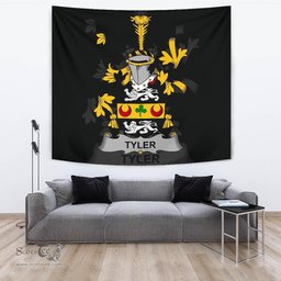 Irish Tyler Coat of Arms Family Crest Ireland Tapestry Irish Tapestry