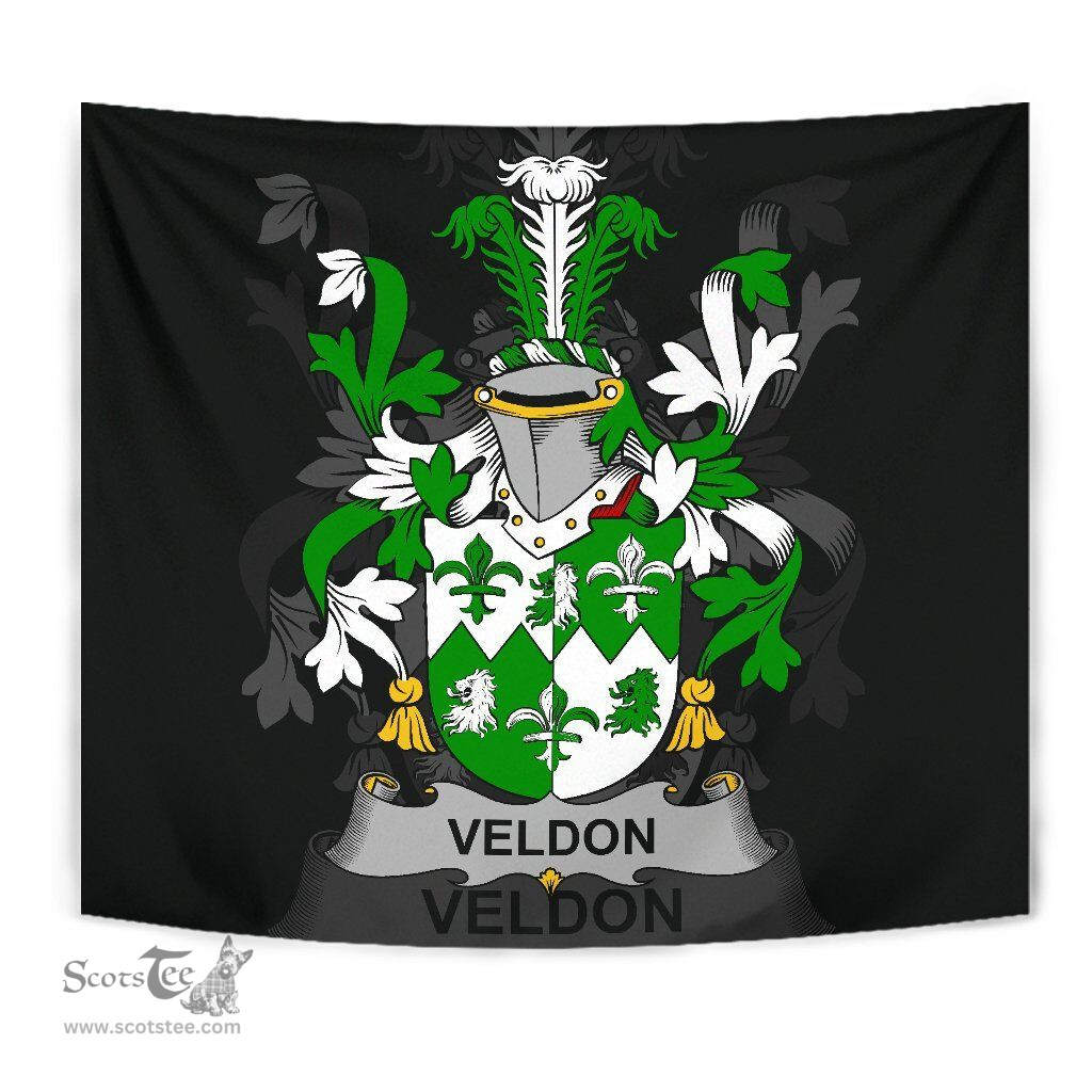 Irish Veldon Coat of Arms Family Crest Ireland Tapestry Irish Tapestry