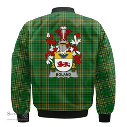Irish Boland or O Boland Coat of Arms Family Crest Ireland Bomber Jacket Irish National Tartan Irish County Jacket