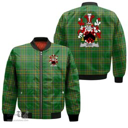 Irish Athy Coat of Arms Family Crest Ireland Bomber Jacket Irish National Tartan Irish County Jacket