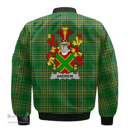Irish Andrew Coat of Arms Family Crest Ireland Bomber Jacket Irish National Tartan Irish County Jacket