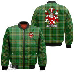 Irish Archbold Coat of Arms Family Crest Ireland Bomber Jacket Irish National Tartan Irish County Jacket