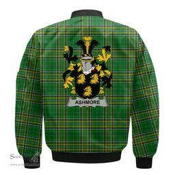 Irish Ashmore Coat of Arms Family Crest Ireland Bomber Jacket Irish National Tartan Irish County Jacket