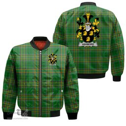 Irish Ashmore Coat of Arms Family Crest Ireland Bomber Jacket Irish National Tartan Irish County Jacket