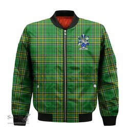 Irish Bagot Coat of Arms Family Crest Ireland Bomber Jacket Irish National Tartan Irish County Jacket