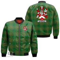 Irish Armorer Coat of Arms Family Crest Ireland Bomber Jacket Irish National Tartan Irish County Jacket