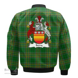 Irish Berry Coat of Arms Family Crest Ireland Bomber Jacket Irish National Tartan Irish County Jacket