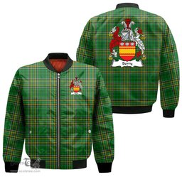Irish Berry Coat of Arms Family Crest Ireland Bomber Jacket Irish National Tartan Irish County Jacket