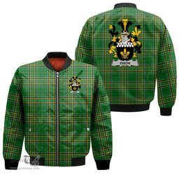 Irish Dixon Coat of Arms Family Crest Ireland Bomber Jacket Irish National Tartan Irish County Jacket