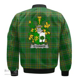 Irish Connor or O Connor Sligo Coat of Arms Family Crest Ireland Bomber Jacket Irish National Tartan Irish County Jacket