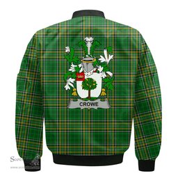 Irish Crowe or McEnchroe Coat of Arms Family Crest Ireland Bomber Jacket Irish National Tartan Irish County Jacket
