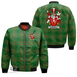 Irish Dempsey or O Dempsey Coat of Arms Family Crest Ireland Bomber Jacket Irish National Tartan Irish County Jacket