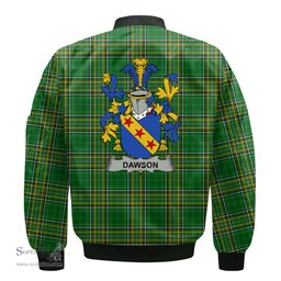 Irish Dawson Coat of Arms Family Crest Ireland Bomber Jacket Irish National Tartan Irish County Jacket