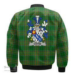 Irish Coyne or O Coyne Coat of Arms Family Crest Ireland Bomber Jacket Irish National Tartan Irish County Jacket