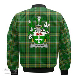 Irish Crombie Coat of Arms Family Crest Ireland Bomber Jacket Irish National Tartan Irish County Jacket
