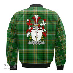Irish Davoren or O Davoren Coat of Arms Family Crest Ireland Bomber Jacket Irish National Tartan Irish County Jacket