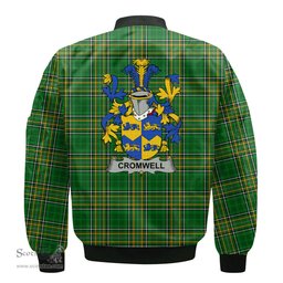Irish Cromwell Coat of Arms Family Crest Ireland Bomber Jacket Irish National Tartan Irish County Jacket
