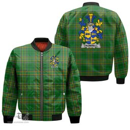 Irish Cromwell Coat of Arms Family Crest Ireland Bomber Jacket Irish National Tartan Irish County Jacket