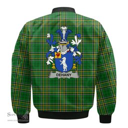 Irish Dehany Coat of Arms Family Crest Ireland Bomber Jacket Irish National Tartan Irish County Jacket