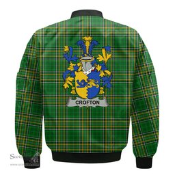 Irish Crofton Coat of Arms Family Crest Ireland Bomber Jacket Irish National Tartan Irish County Jacket