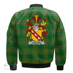 Irish Callan or O Callan Coat of Arms Family Crest Ireland Bomber Jacket Irish National Tartan Irish County Jacket