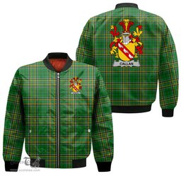Irish Callan or O Callan Coat of Arms Family Crest Ireland Bomber Jacket Irish National Tartan Irish County Jacket